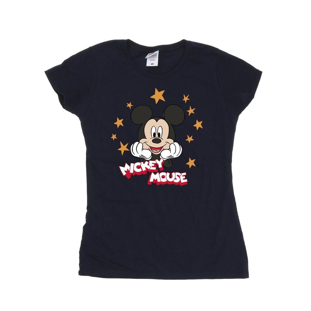 Disney Womens/Ladies Mickey Mouse Stars Cotton T-Shirt