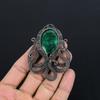 Emerald Pendant, Handmade Gemstone Pendant, 999 Copper Wire Wrapped Pendant Antique Jewelry, For Engagement Gift