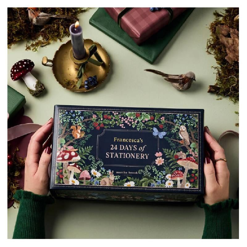 24 Дня Канцелярский Адвент-календарь Золотое Тиснение Бланк Рождество Для