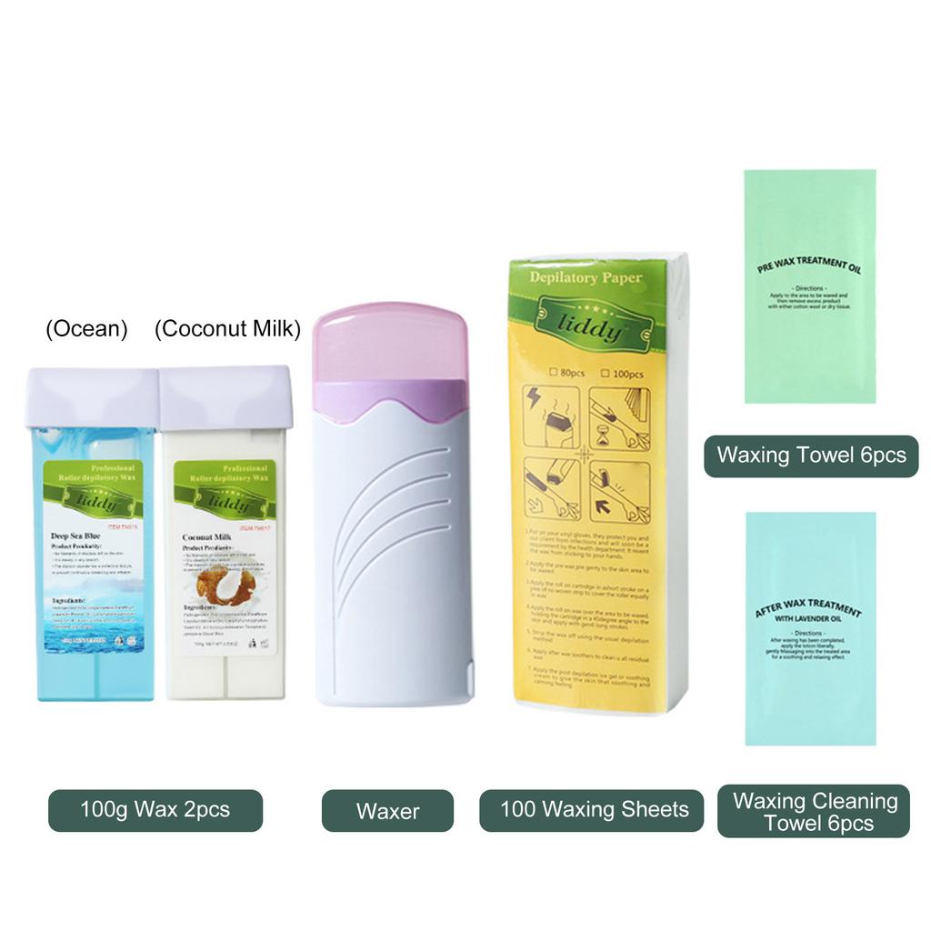 Personal Hair Removal Kit 100g Handheld Roller Hair Removal Waxer Set Rosin Free