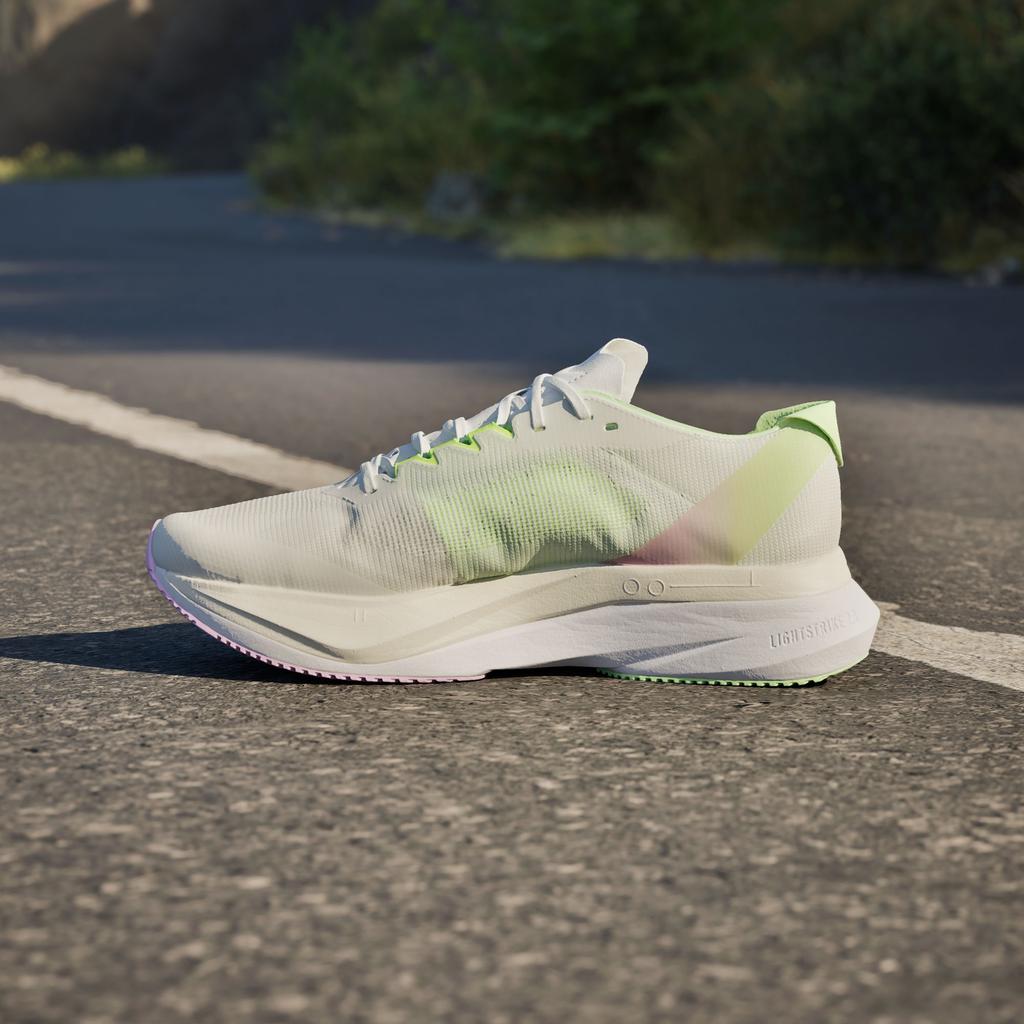 adidas Adizero Boston 12 Облачно-белый Основной черный Зеленая искра
