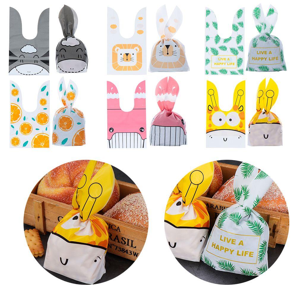 10 шт. Милые товары для вечеринки Пакет для печенья с кроличьими ушками Пакеты для печенья с кроликом Пакет для конфет с пасхальным кроликом