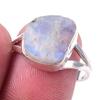 Кольцо из стерлингового серебра 925 пробы с натуральным радужным лунным камнем ручной работы S.7 u8D30