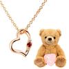 Natural Diamond Love Heart Necklace Pink Color Garnet Teddy Bear Brown [Sears] Women's (January) 1491p-tdt-01-b1