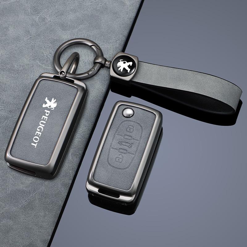 Кожаный чехол для ключей для Dongfeng Peugeot 408/308/3008/4008/2008/5008 Металлические модели