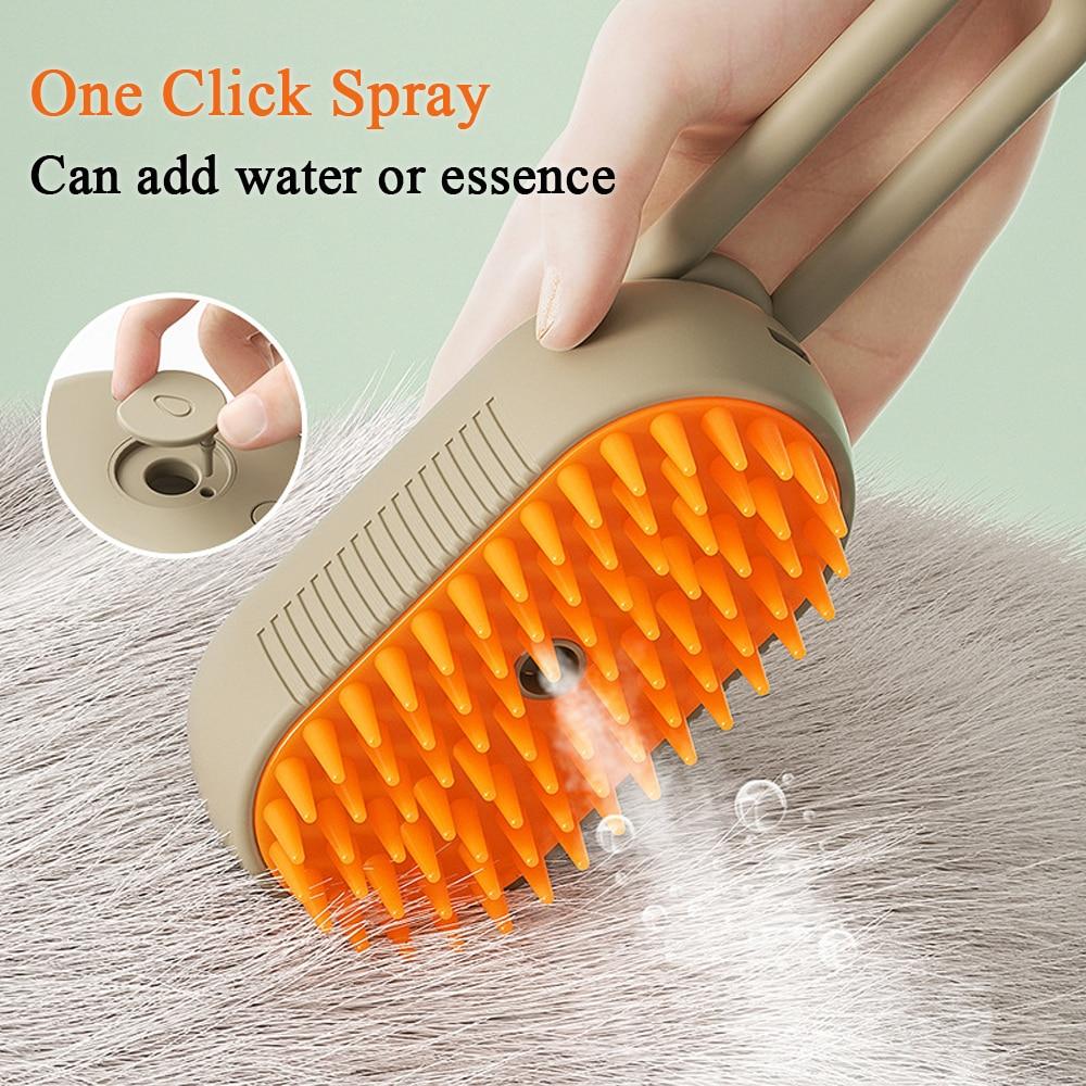 Steamy Cat Brush 3 в 1 Электрическая кошачья щетка с защитой от брызг и паровым распылителем для массажа Расческа для ухода за домашними животными Расчески для удаления волос Новинка