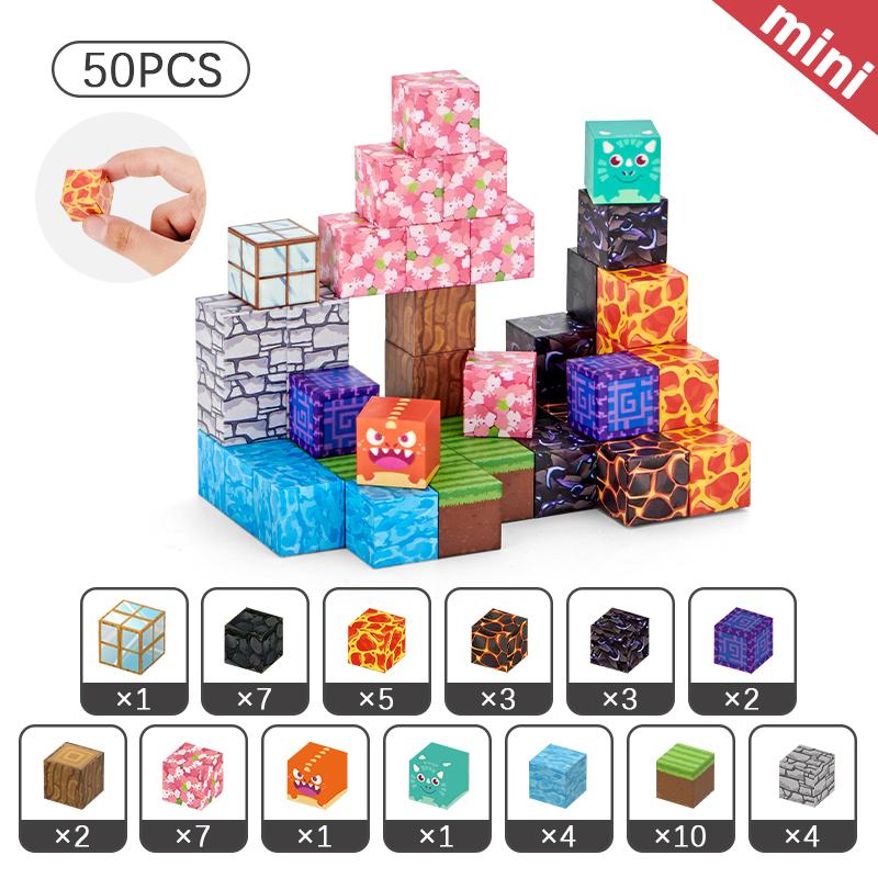 50pcs Set Toys STEM MontessoriStacking Cubes Construction Set ChristmasGift
