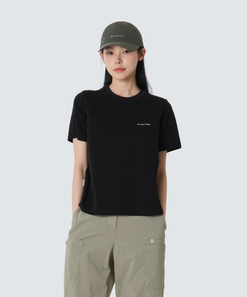 SNOWPEAK APPAREL Женская полуукороченная футболка с коротким рукавом из Sorona (S26Mwfts05) черный