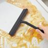 Silicone Shower Squeegee with Hook & Lanyard, Black Window Glass Scraper, Mirror Screen Wiper, Multi Cleaner for Bathroom, Door, Car and Furniture