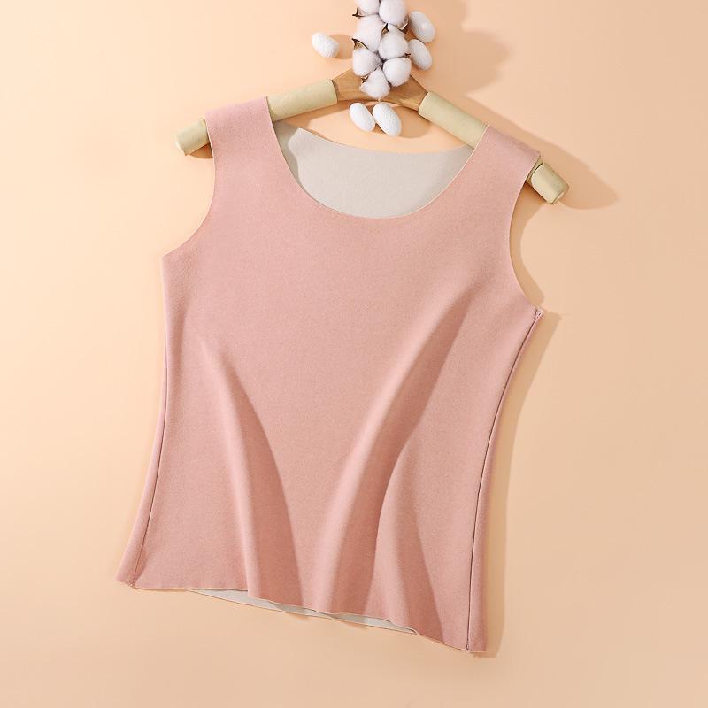 Женский самонагревающийся терможилет из немецкого бархата: Двусторонняя шлифовка, бесшовный, однотонный, плотный, осень/зима