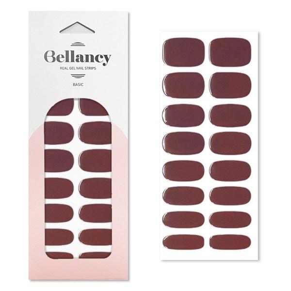 Belancy Real Gel Nail Strip Basic Nail Sticker 16p, Dark Burgundy, 1 Piece