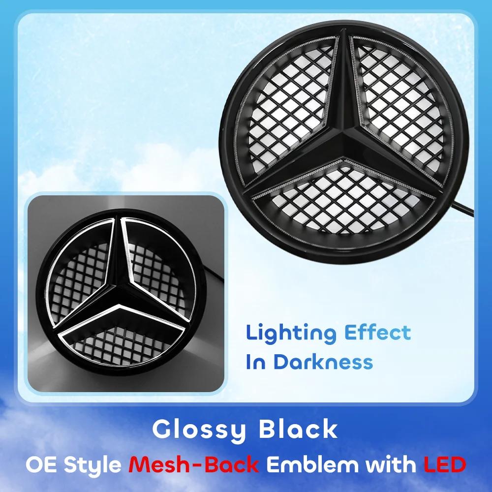 Эмблема Звезда на Решетку Радиатора Автомобиля 3D Зеркальная OE Стиль Плоская Поверхность Для Mercedes Benz W245 W204 X204 B180 B200 B250 C280 C300 C350