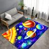 Cartoon Cute Space Pattern Carpet Universe Planet Print Floor Mat For Living Room Non-slip Washable Bedroom Area Rug Home Decor