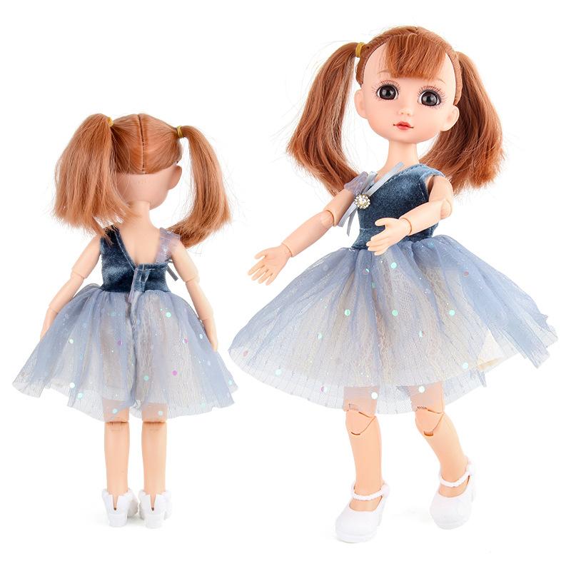 12-Inch Foreign Baby Fat Child Doll Playing House Girl Toy 12-Joint Movable Dress-Up Princess Ornament