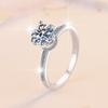 S925 Sterling Silver D Color 1/2ct Moissanite Women's Ring Six-claw Moissanite Wedding Ring Engagement Diamond Ring Wedding Ring Gift for Girlfriend