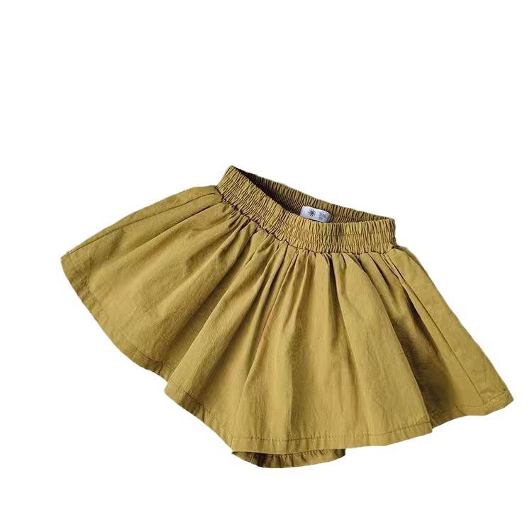 2025 Новый стиль Корейские кюлоты для маленькой девочки: Модный летний комплект из шорт и юбки