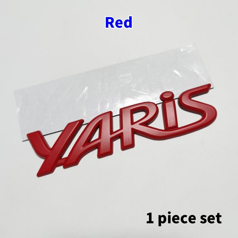 BAWI7 3D Metal Yaris Logo Emblem Badge Matte black Chrome Plated Trunk Letter Sticker For Toyota Yaris Car Exterior Decor Accessories