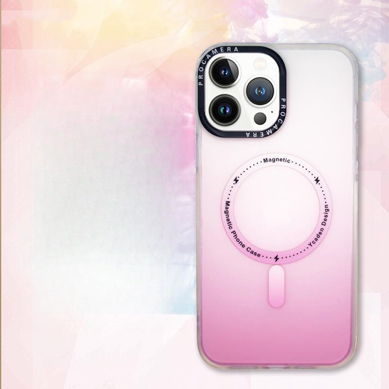 Применимо к iPhone16PROMAX Градиентный Магнитный Чехол для Телефона, Apple 15 Матовый Защитный Чехол Magsafe 13/14