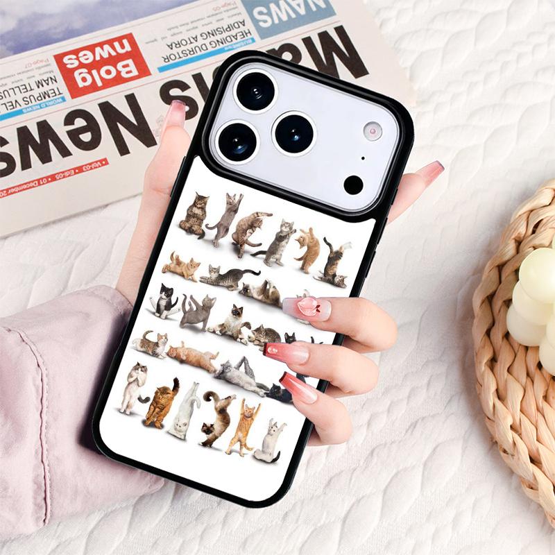 Милый Французский Бульдог кошка йога Чехол для телефона Для IPhone 17 16e 15 14 13 12 11 Pro Max Air Mini Мягкий Защитный Чехол