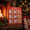 Family Friendly Christmas Party Props Wooden Chessboard Ornament with Santa Claus/Snowflake Design Rustic Claus Snowman Signs for Holiday Home Desktop