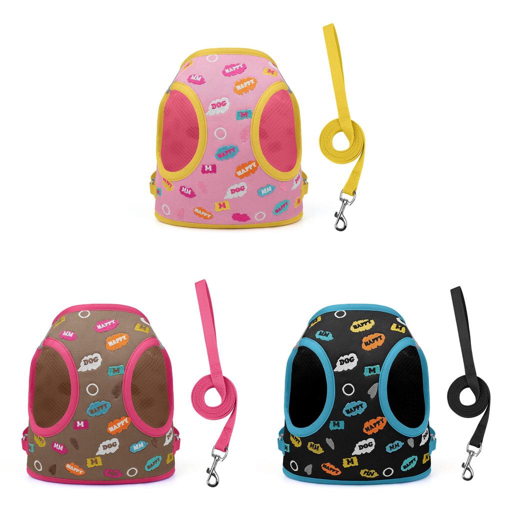 Pet Dog Harness For Small Breeds With Durable Fabric Material For Outdoor Use