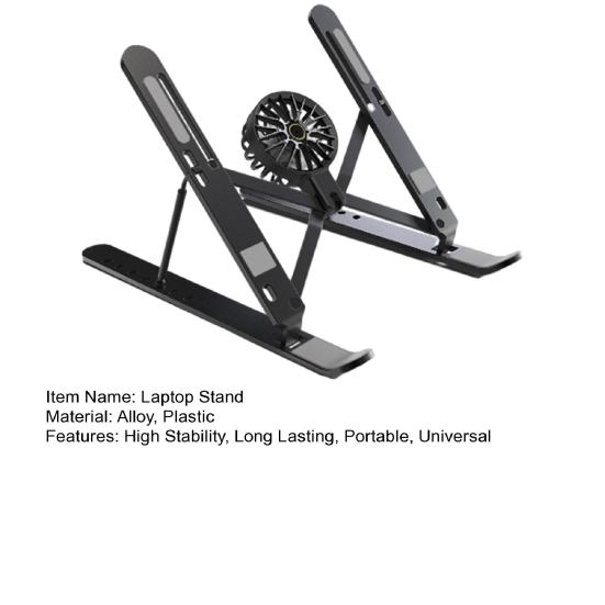 Подставка для компьютера Держатель для ноутбука с охлаждающим вентилятором Высокая устойчивость Регулируемая по высоте Универсальная Портативная Подставка для ноутбука