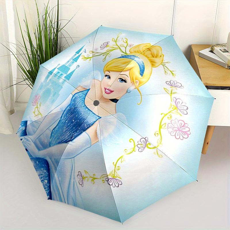 1pc Pretty Cinderella Pattern Umbrella, Fashionable, Personalized, High-Value Folding Umbrella, a Must-Have for Summer, 8-Rib Durable Iron F