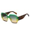 New Retro Square Women Sunglasses Personality Brand Leopard Gradient Design Casual All Match Men Trendy Glasses Uv400