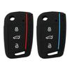 Silikon Avtomobil Kaliti G'ilofi To'liq Qoplamali Fob VW Volkswagen Golf 7 MK7 Tiguan MK2 uchun SEAT Ateca Leon FR 2 Ibiza uchun Skoda Octavia uchun
