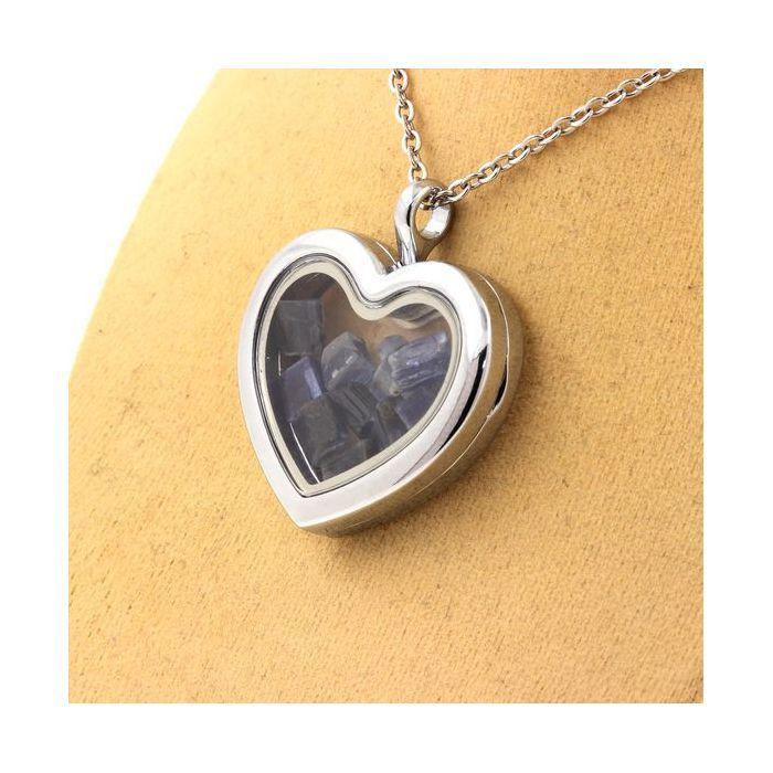 Stones and Minerals. Raw Kyanite Necklace. Heart Model.