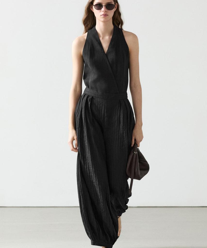 Masimodutti Fluid Linen Sarouel Pants