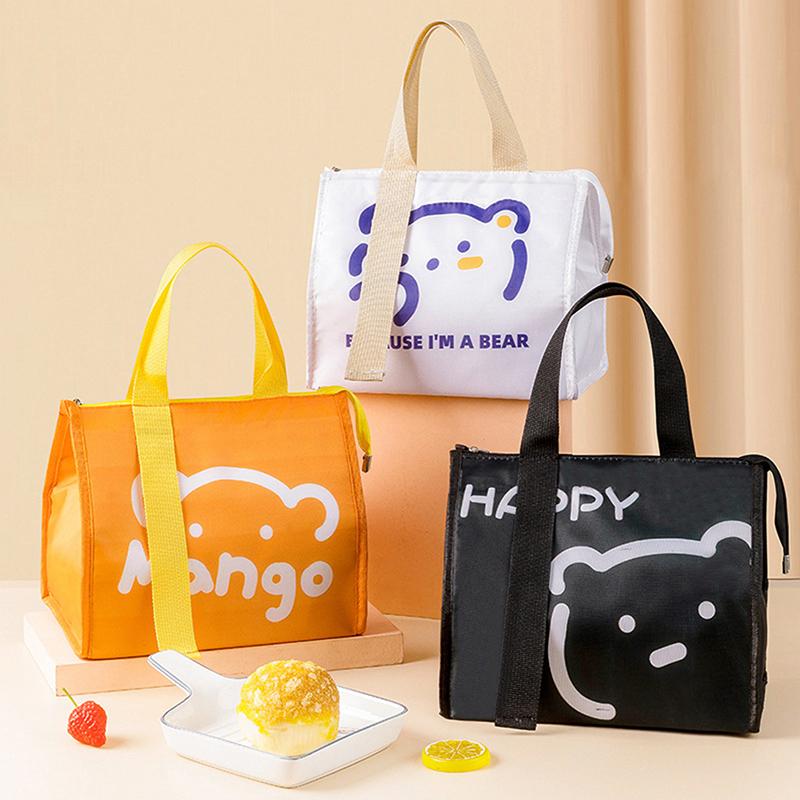 1Pc Cute Portable Thermal Lunch Box Bag Travel Picnic Insulated Bento Bags KTY