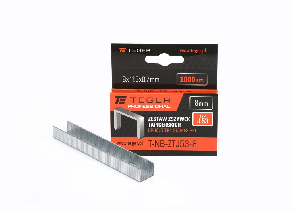 Zestaw Zszywek Tapicerskich Professional (Typ J/53) 8/11,3/0,7Mm / 1000 Szt / Teger