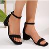 Модные женские сандалии Летние сандалии Модные квадратные низкие Женские элегантные туфли-босоножки на высоком каблуке Уличные повседневные шлепанцы Женские сандалии