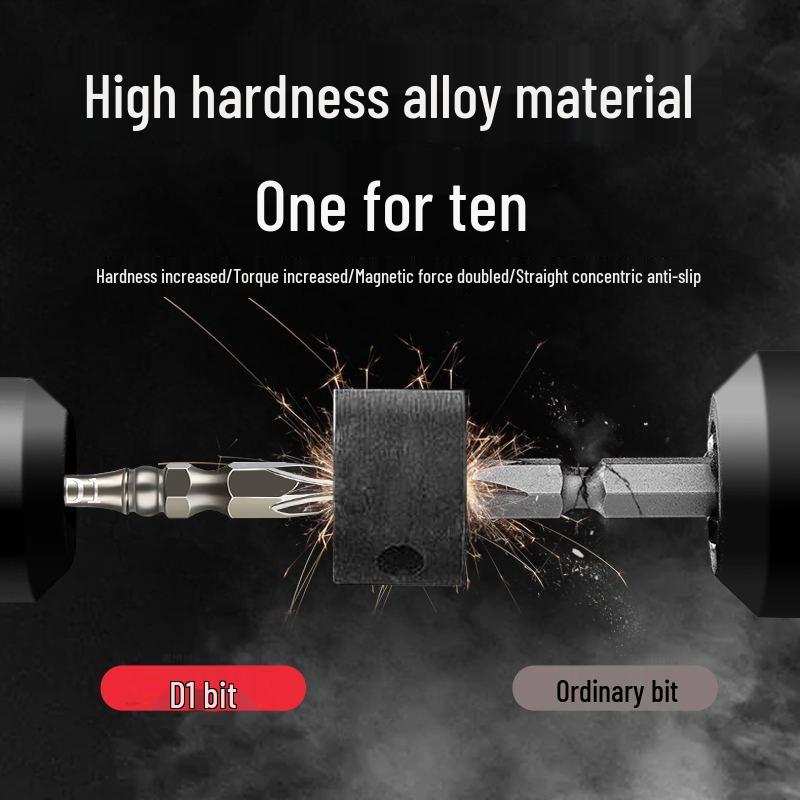 Биты для электрической отвертки с крестообразным шлицем высокой твердости: Легированная сталь, Противоскользящий, Сильный магнит.