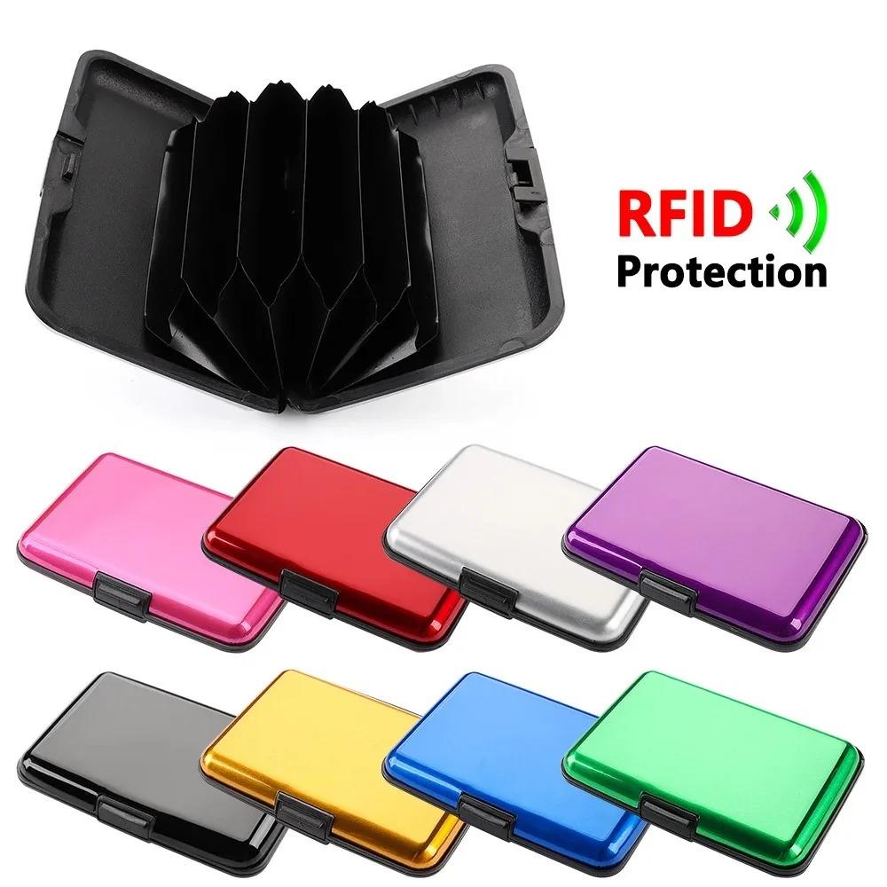 RFID-Блокирующий Держатель для Кредитных Карт Мужской Женский Кошелек для Монет Алюминиевый Металлический Водонепроницаемый Кошелек Anti-Theft Кейс для Визиток