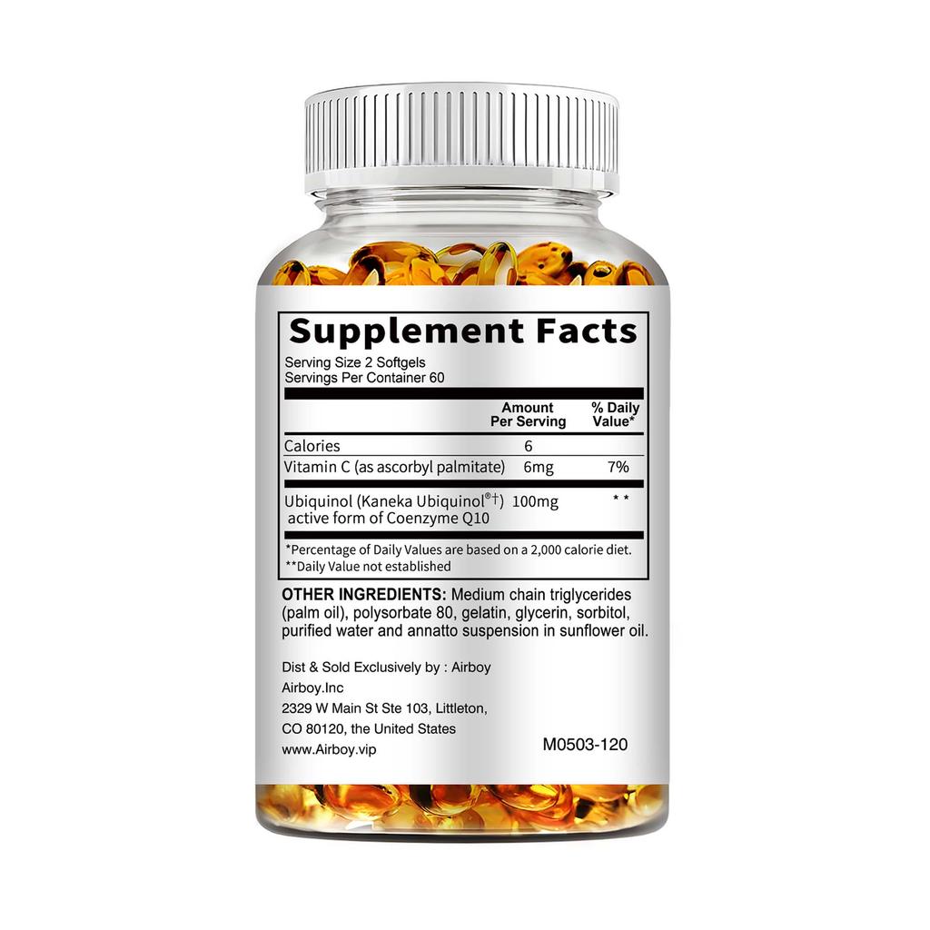 Airboy - 100mg Ubiquinol CoQ10 Capsules - Heart Health