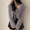 White Sweater Women Winter Autumn New Style Hairy Short Style Slim Fit and Slimming Knitted Cardigan Top Jacket