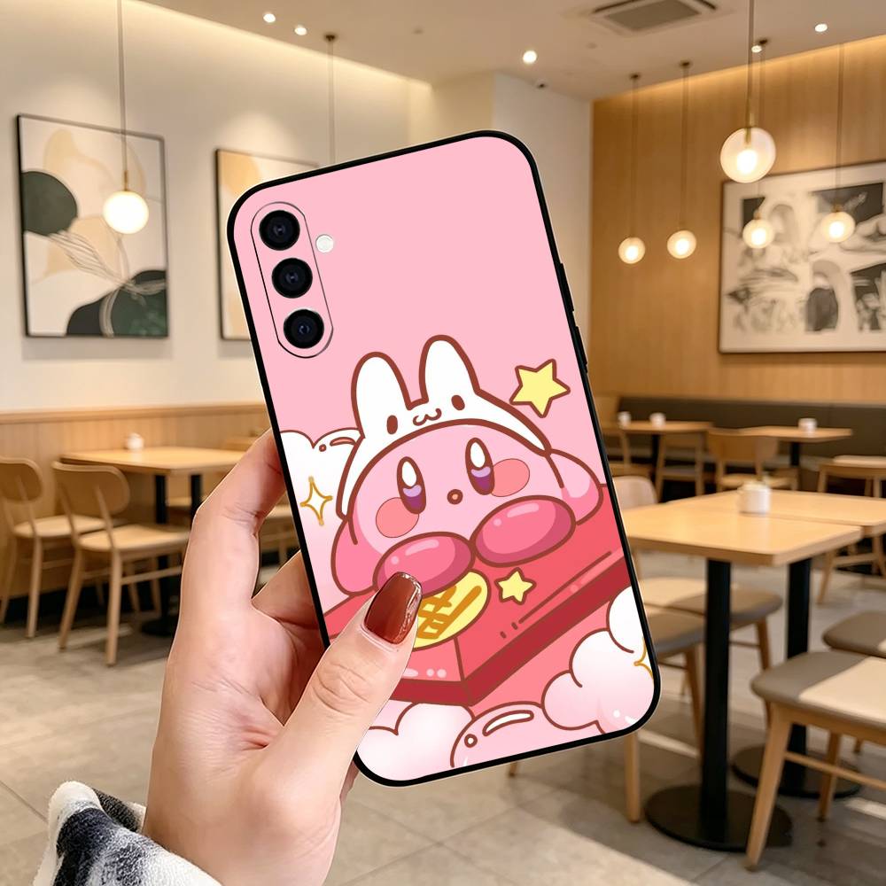 K-Kirbys Game C-Cartoon Pink Phone Case For Samsung Galaxy A73,A72,A71,A70,A53,A52,A51,Soft Silicone Black Cover
