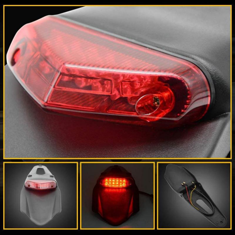 Кронштейн для номерного знака на заднее крыло мотоцикла с 12 В светодиодным задним фонарем, стоп-сигналом, универсальным для внедорожного эндуро-байка