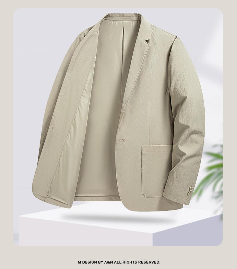 [Light Luxury and Simplicity] Business and Leisure Western Jacket for Men in Spring, Solid Color, Versatile, Easy to Manage Commuter Suit