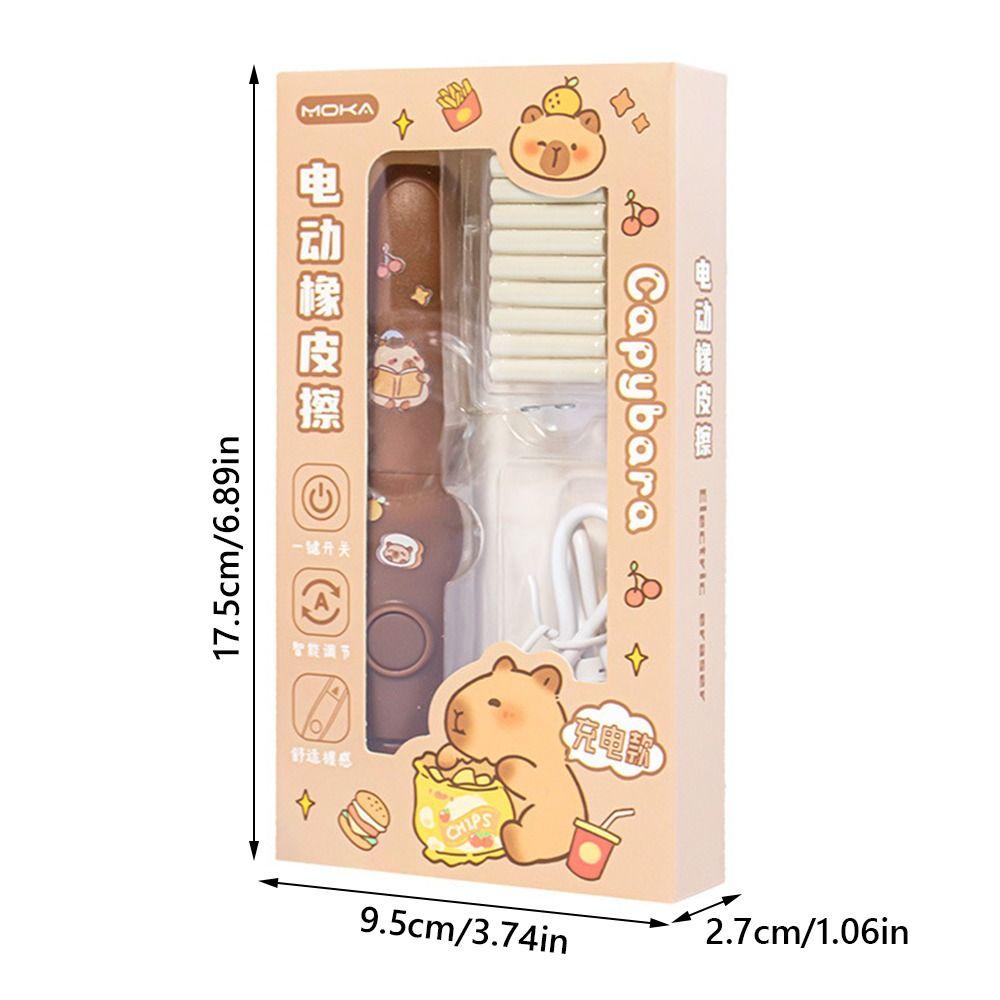 Cartoon Design Automatic Eraser Battery Powered No Debris Eraser Electric Eraser Set  Students Use