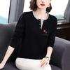2025 Women's Long Sleeve Cotton T-Shirt - Plus Size, Slimming, Versatile, Age-Reducing, Spring & Autumn Fashion