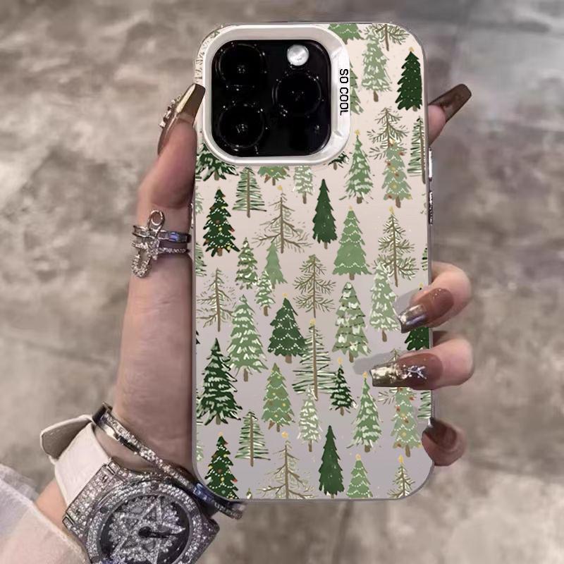 Christmas Gingerbread Tree Candy Pattern Design Protective Cover for iPhone 17 16 15 14 13 12 11 16E Series Pro Max Plus