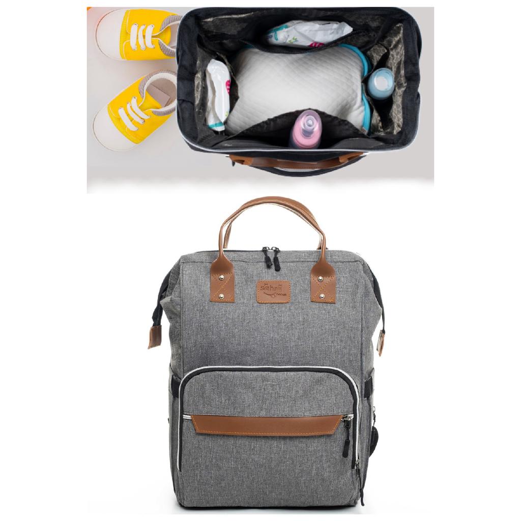 Черно-серый рюкзак для ухода за мамой и ребенком с бутылочкой-термосом, водонепроницаемая коляска с вешалкой