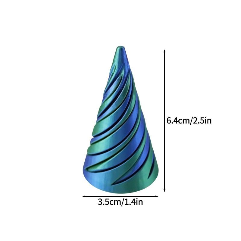 Вращающаяся пирамида Напечатанный на 3D принтере спиральный конус Трехмерная пирамида Настольная фигурка Домашнее украшение Настольные аксессуары