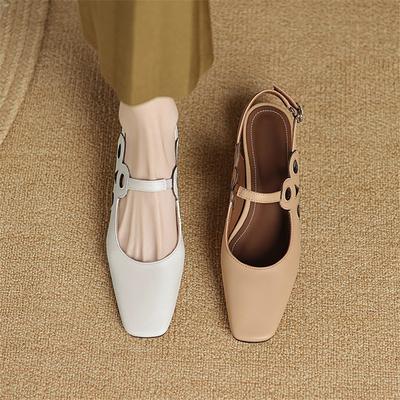 Модные новые летние сандалии с закрытым носком для женщин, сандалии из спилка, модные сандалии с вырезами, квадратный носок, массивный каблук, женская обувь