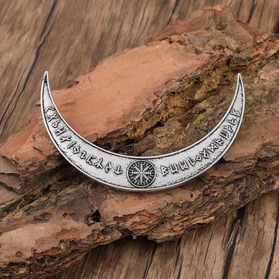 Винтажная заколка для волос в виде полумесяца с рунами викингов - скандинавский стиль, норвежский аксессуар для волос
