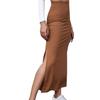 Женская юбка-полубоди с высокой талией, облегающая юбка с разрезом по низу, однотонная юбка для работы, повседневной носки, свиданий