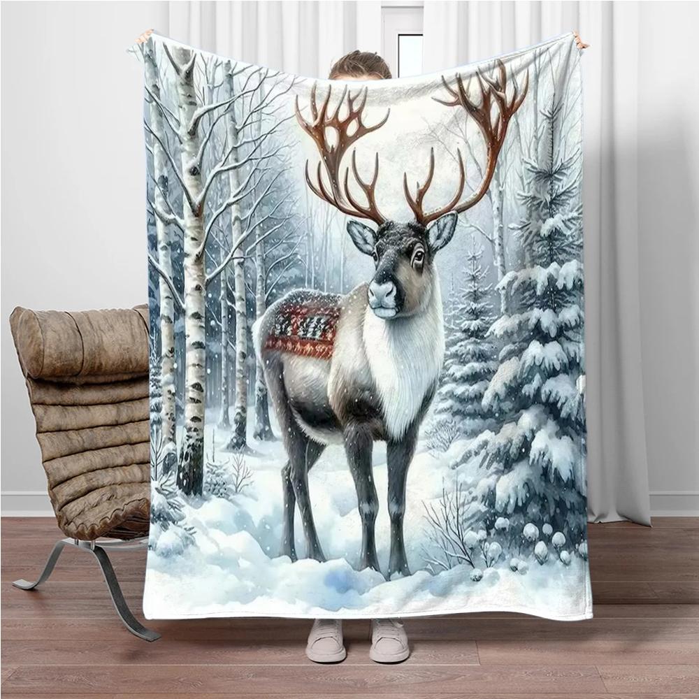 Cartoon Animal Wolf Flannel Throw Blanket Home Sofa Lunch Break Blankets for Bed Children Student Blanket Nap Cover Kids Gift